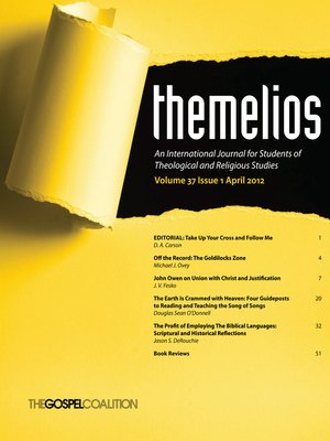 cover image of Themelios, Volume 37, Issue 1